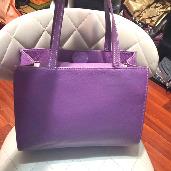 RARE Dooney & Bourke Purple Pebble Leather Janine Medium tote๐๐ - Picture 7 of 17